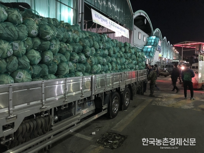 서울특별시농수산식품공사(사장 박현출)는 오는 9월 1일부터 가락시장 양배추 포장 및 팰릿 하차거래를 시행한다고 밝혔다.<br>
차상거래품목의 연차별 하차거래 시행 계획에 따라 2017년 무, 양파, 총각무를 성공적으로 추진한데 이어 2018년 대상품목인 쪽파, 양배추, 대파 품목 중 두 번째로 추진되는 것이다. kenews.co.kr