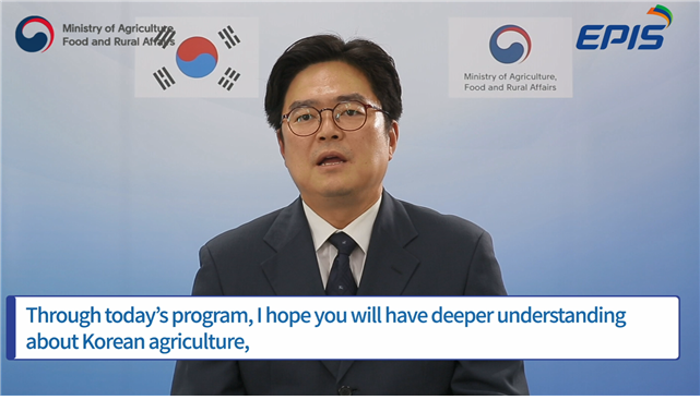 농식품부 이상만 국제협력국장이 축사 중이다. kenews.co.kr