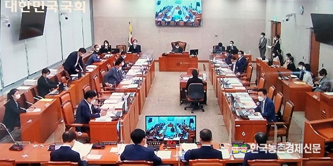지난 10월 1일부터 국회 각 해당 상임위별로 국정감사가 시작됐다. 농해수위(위원장 김태흠) 국감은 5일 농식품부를 시작으로 12일 산림청, 14일 농진청, 15일 농협, 20일 농식품부 종합국감 순으로 감사가 진행된다. 사진은 10월 8일 국회에서 진행된 농해수위 국정감사모습이다. <국회의사중계촬영 kenews.co.kr>